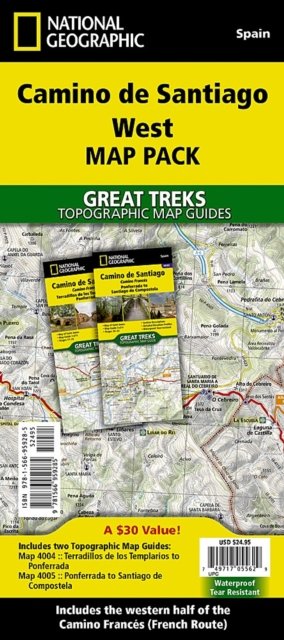 Camino de Santiago West Map Map Pack Bundle