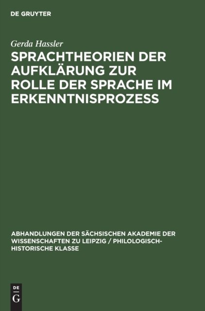 Sprachtheorien Der Aufklarung Zur Rolle Der Sprache Im Erkenntnisprozess