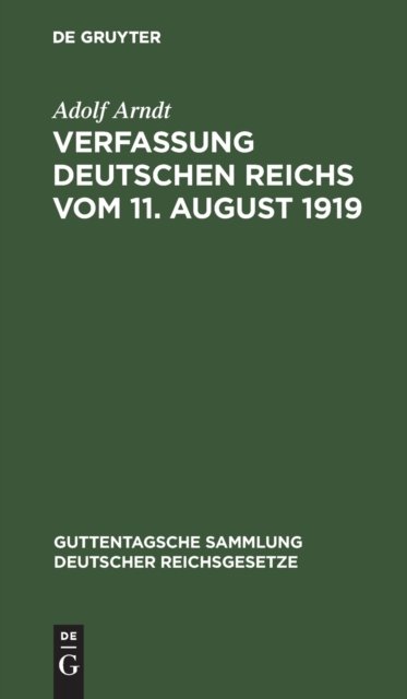 Verfassung Deutschen Reichs Vom 11. August 1919