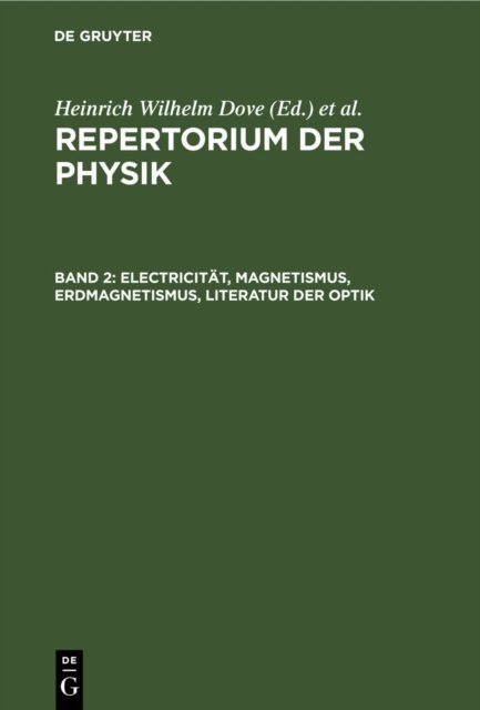 Electricitat, Magnetismus, Erdmagnetismus, Literatur der Optik