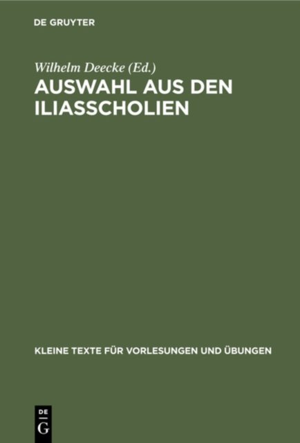Auswahl Aus Den Iliasscholien