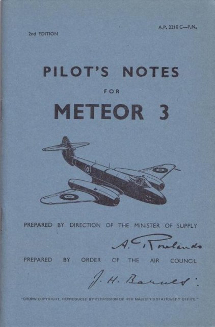 Meteor III Pilot''s Notes