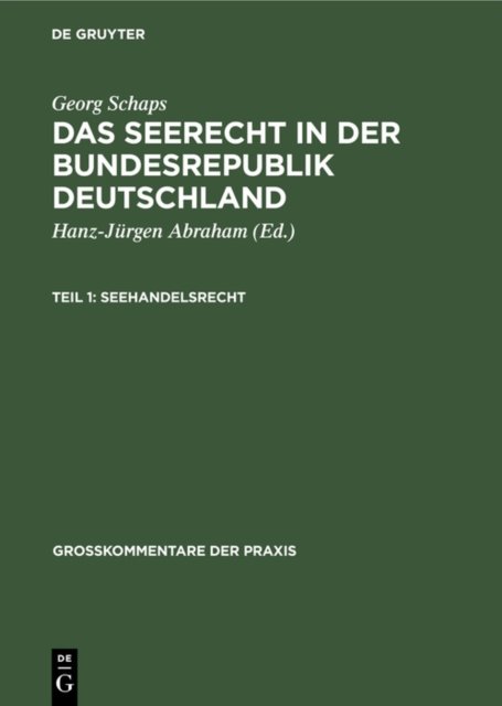 Seerecht in der Bundesrepublik Deutschland. Teil 1