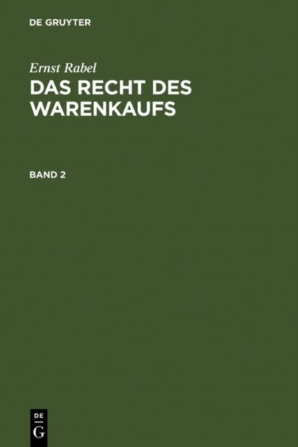 Recht des Warenkaufs. Band 2