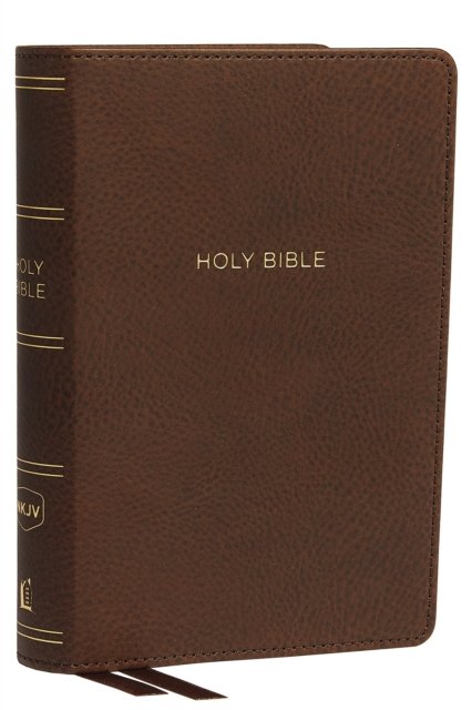 NKJV, Reference Bible, Compact Large Print, Leathersoft, Brown, Red Letter, Comfort Print