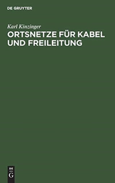 Ortsnetze Fur Kabel Und Freileitung