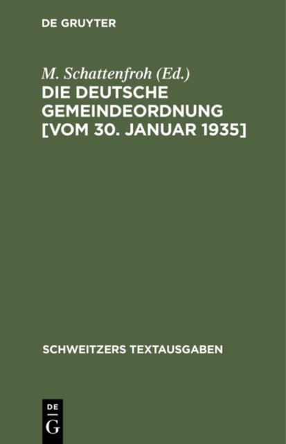 deutsche Gemeindeordnung [vom 30. Januar 1935]