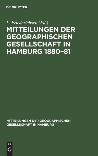Mitteilungen der Geographischen Gesellschaft in Hamburg 1880–81