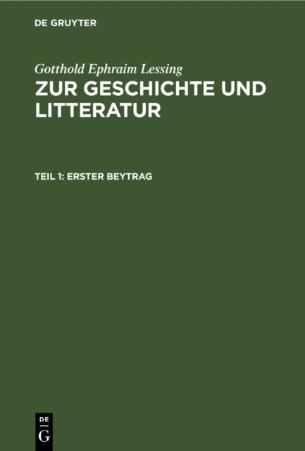 Erster Beytrag