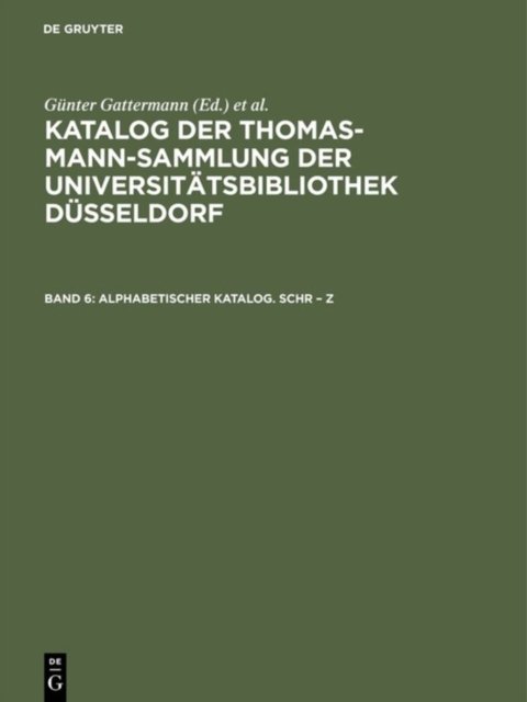 Alphabetischer Katalog. Schr – Z