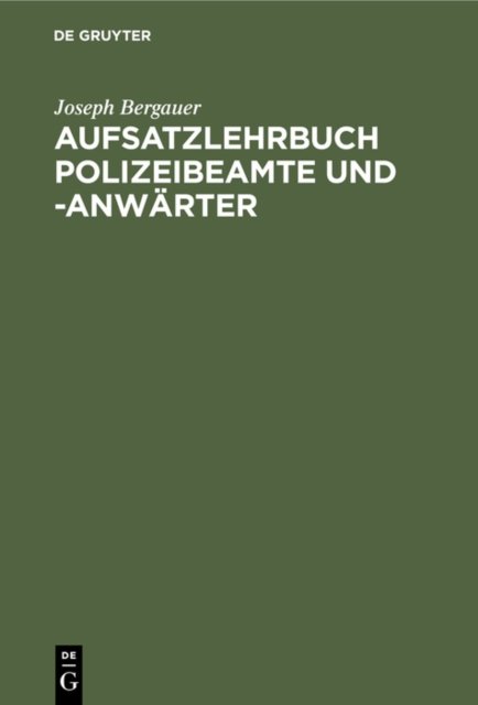 Aufsatzlehrbuch Polizeibeamte Und -Anwarter