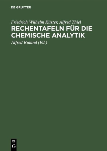 Rechentafeln fur die chemische Analytik