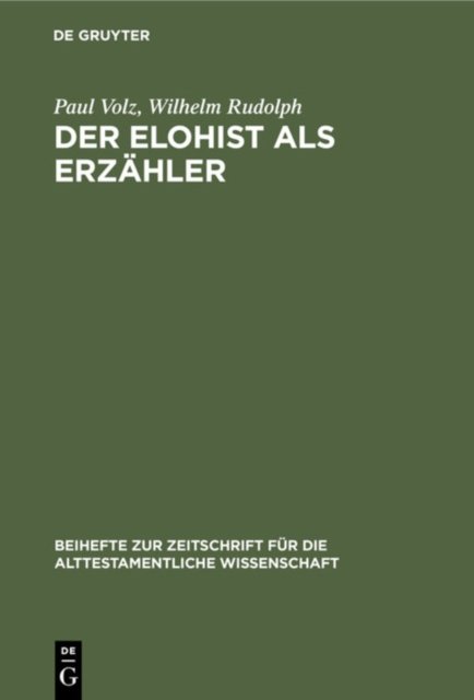 Der Elohist ALS Erzahler