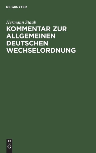 Kommentar Zur Allgemeinen Deutschen Wechselordnung