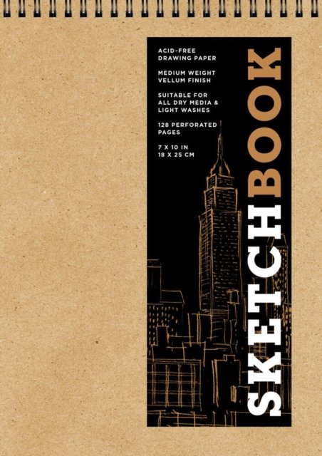 Sketchbook 7 x 10" Fliptop Landscape Kraft Spiral Hardcover Mixed Media Sketchbook for Drawing