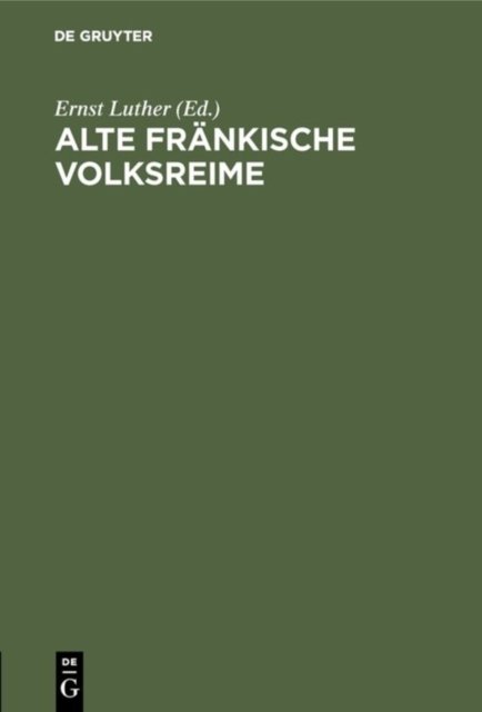 Alte Frankische Volksreime