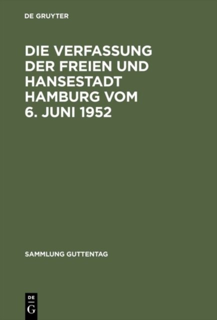 Verfassung der Freien und Hansestadt Hamburg vom 6. Juni 1952