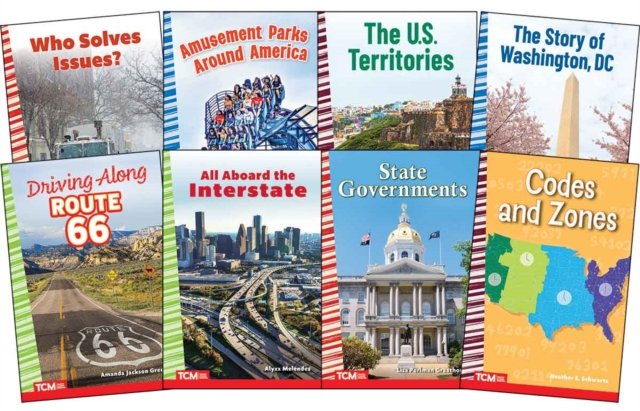 Explore The United States'' Historic Routes and Modern Governance: Social Studies Readers 8-Book Set