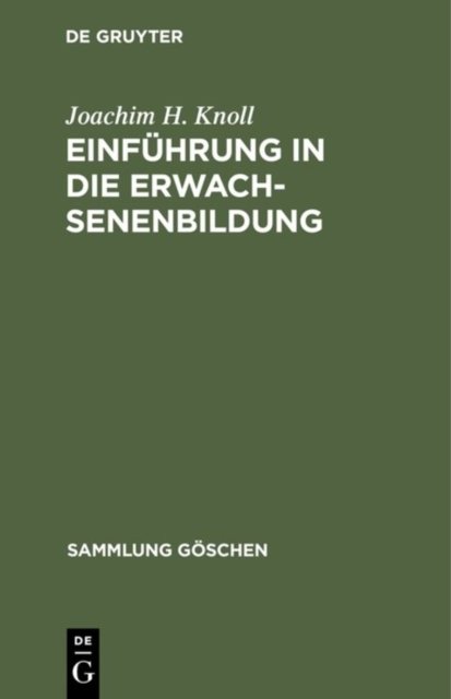 Einfuhrung in die Erwachsenenbildung