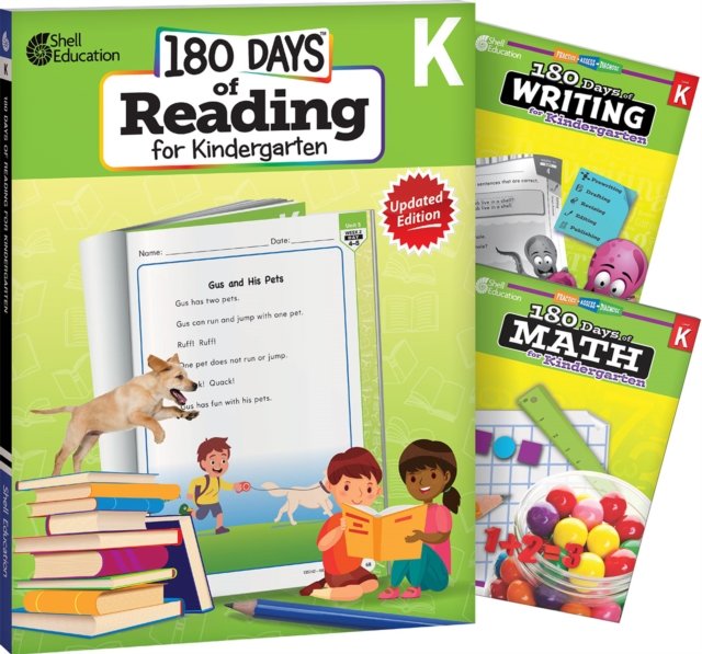 180 Days™: Reading, Writing and Math for Grade K: 3-Book Set