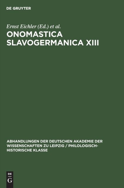 Onomastica Slavogermanica XIII