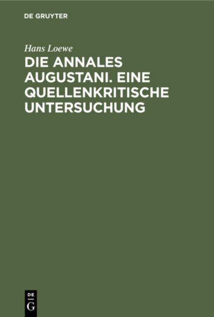 Annales Augustani. Eine quellenkritische Untersuchung