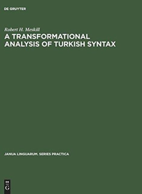 transformational analysis of Turkish syntax