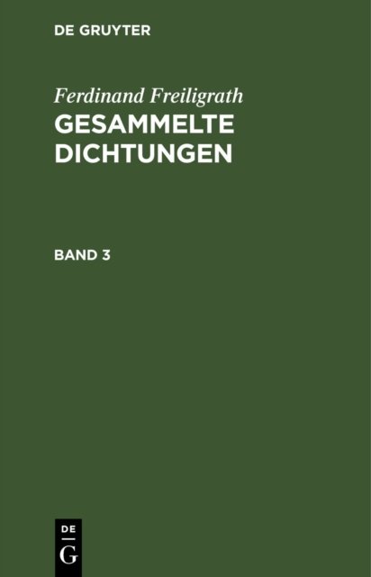 Gesammelte Dichtungen. Band 3