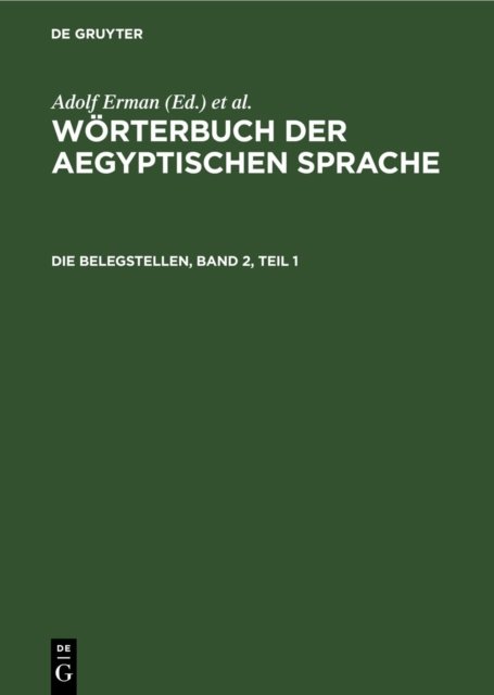Die Belegstellen, Band 2, Teil 1