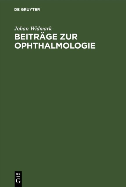 Beitrage Zur Ophthalmologie