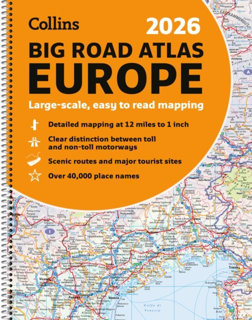 Collins Big Road Atlas Europe 2026 (A3 Spiral)