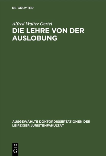 Lehre von der Auslobung