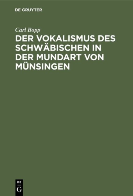 Vokalismus des Schwäbischen in der Mundart von Münsingen
