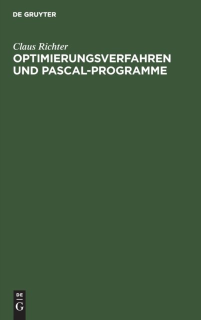 Optimierungsverfahren Und Pascal-Programme