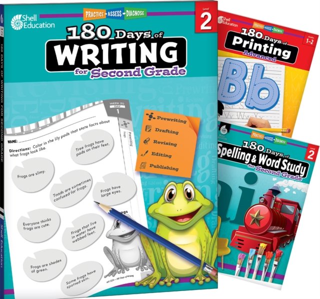 180 Days™: Writing, Spelling, & Printing Grade 2: 3-Book Set