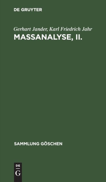 Maßanalyse, II.