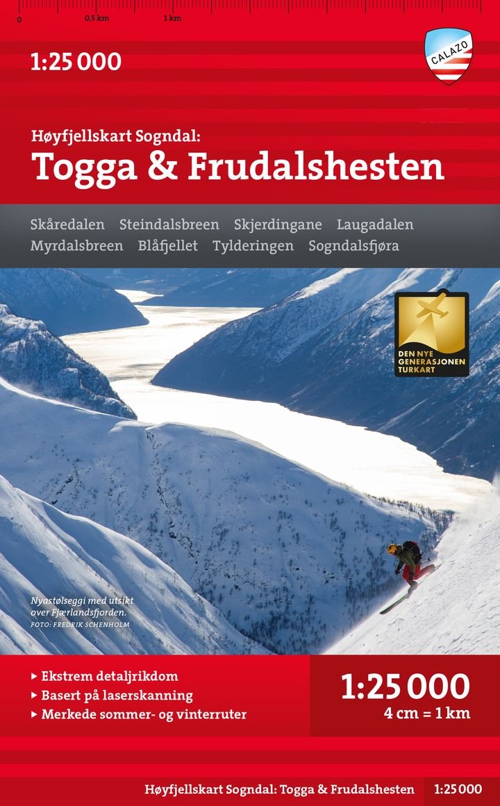 Sogndal: Togga og Frudalshesten - Høyfjellskart