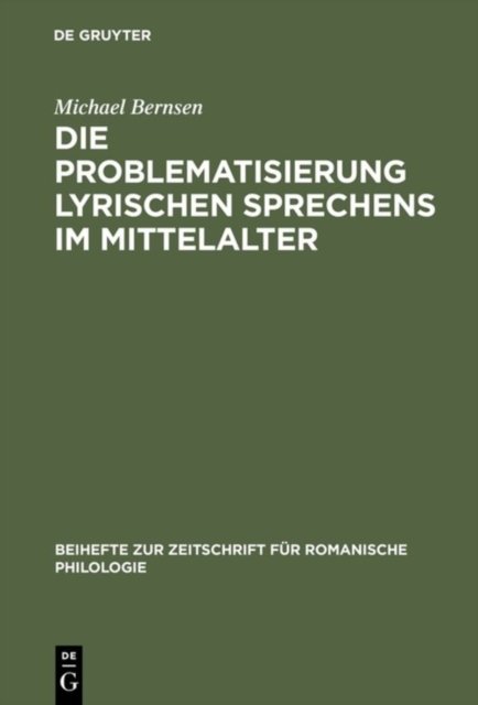 Problematisierung lyrischen Sprechens im Mittelalter