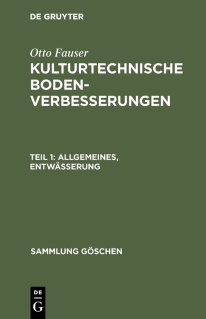 Allgemeines, Entwasserung