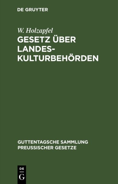 Gesetz Uber Landeskulturbehorden
