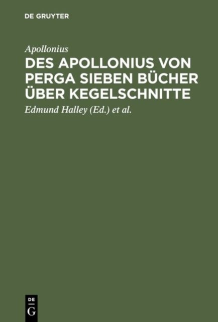 Des Apollonius Von Perga Sieben Bucher Uber Kegelschnitte