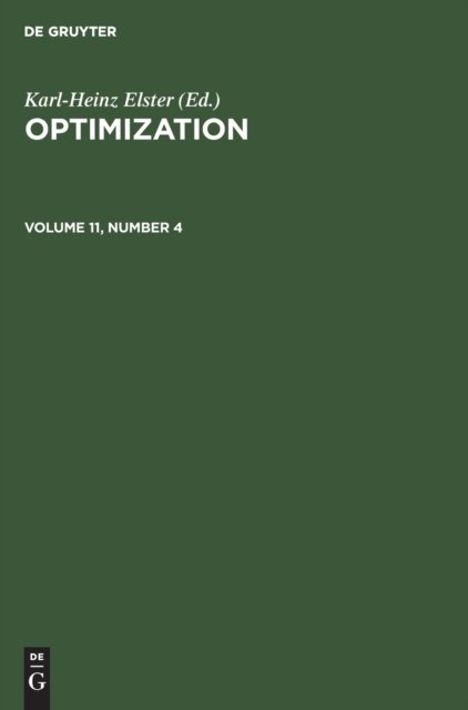Optimization. Volume 11, Number 4