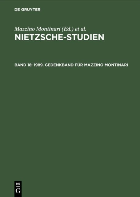 1989. Gedenkband Fur Mazzino Montinari