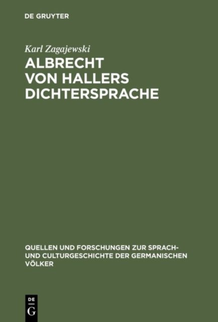 Albrecht Von Hallers Dichtersprache