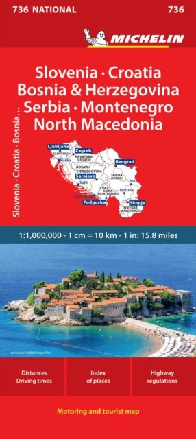 Slovenia, Croatia, Bosnia - Michelin National Map 736