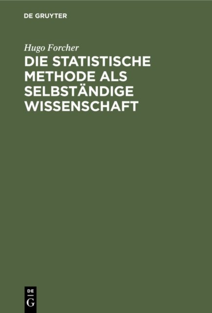 statistische Methode als selbständige Wissenschaft