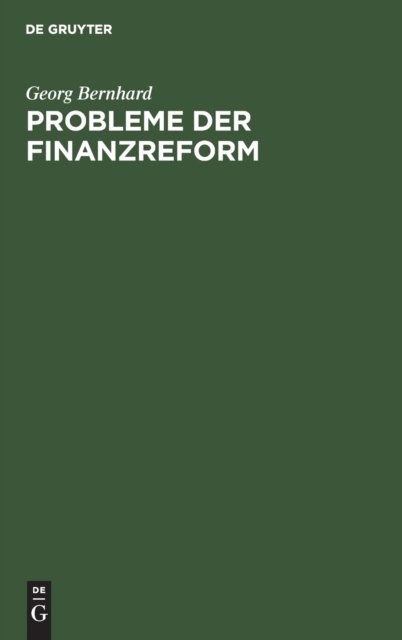 Probleme Der Finanzreform