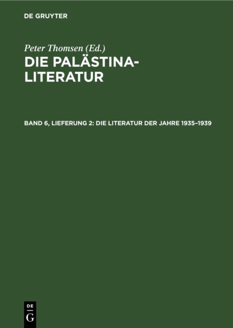 Literatur der Jahre 1935–1939