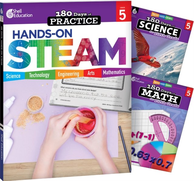 180 Days(TM): STEAM, Science, & Math Grade 5: 3-Book Set