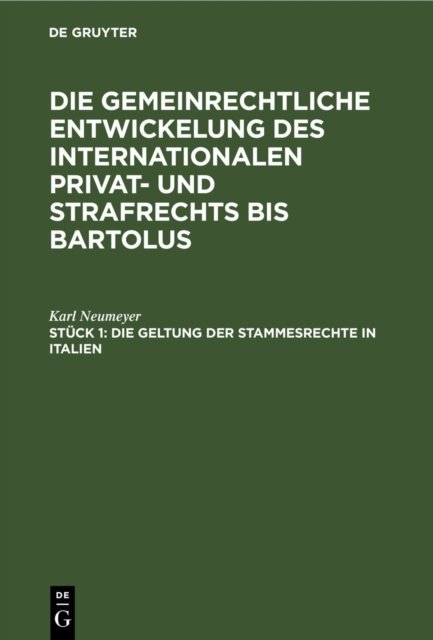 Die Geltung Der Stammesrechte in Italien